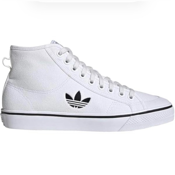 adidas Shoes - Adidas Originals Nizza High Cloud WHITE/BLACK Size 5.5 ( FW8351) Rare